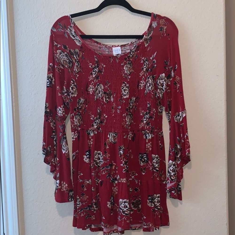 Red Floral Blouse/Dress